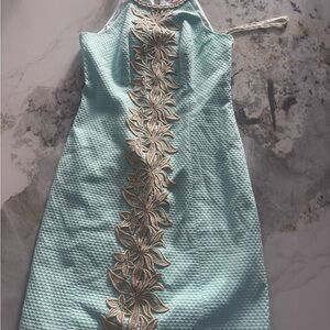 Lilly Pulitzer Turquoise Dress with Gold Accents